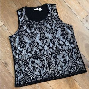 Chico’s Black Lace Shell